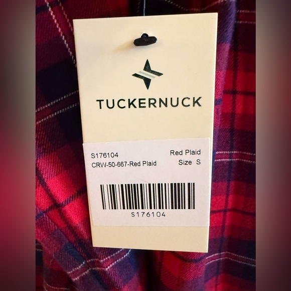 Tuckernuck NWT Red Plaid Ruffle Flannel Shirt Size Small ❤️❤️❤️ - Picture 4 of 6